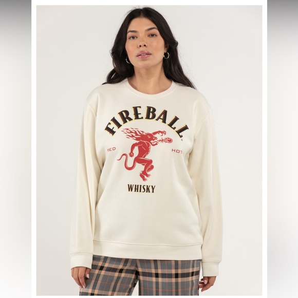 💫🔥RIPPLE JUNCTION Fireball Womens Crewneck Sweatshirt-XS 🔥💫 - Picture 2 of 9